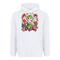 White Merry Christmas unicorns Heavyweight Hoodie - NancyCooperArtShop