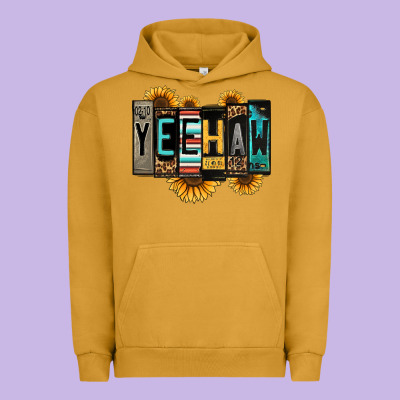 Yeehaw License Plate Letters Urban Hoodie Designed By Jasminsmagicworld