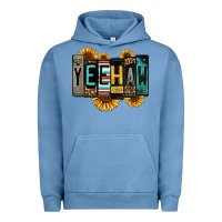 Pigment Pebble Blue yeehaw license plate letters Urban Hoodie - Jasminsmagicworld