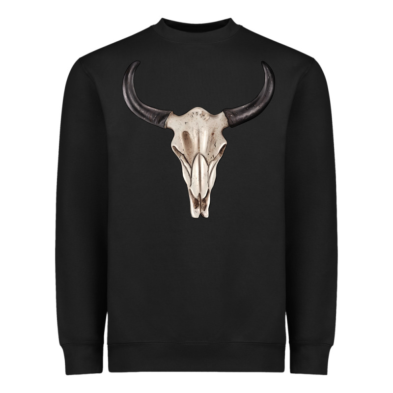Western Bull Skull Tbw Heavyweight Sweatshirt by texasbilliewilder | Teevron