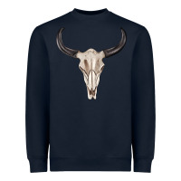 Navy western bull skull tbw Heavyweight Sweatshirt - texasbilliewilder