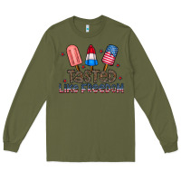 Army Green tasted like freedom Long Sleeve Tee - CowhideDigitalArt