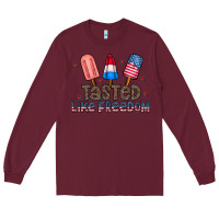 Burgundy tasted like freedom Long Sleeve Tee - CowhideDigitalArt