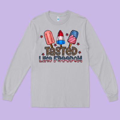 Tasted Like Freedom Long Sleeve Tee Designed By Cowhidedigitalart