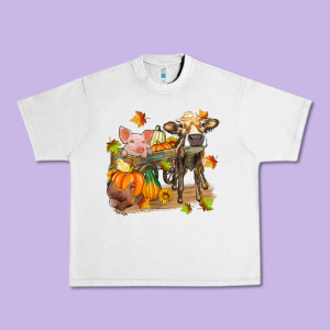 Fall Farm Animals Urban Heavy Tee Designed By Zillion Design Studio