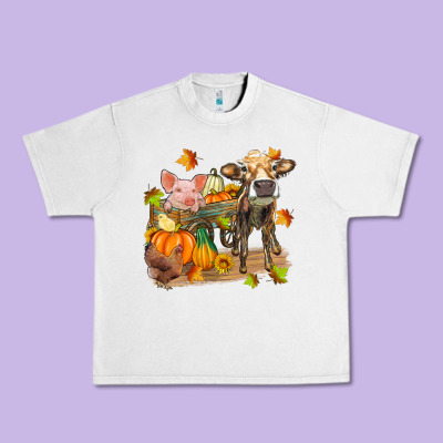 Fall Farm Animals Urban Heavy Tee Designed By Zillion Design Studio