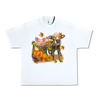 White fall farm animals Urban Heavy Tee - Zillion Design Studio