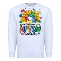 White accept understand love awareness Premium Sweatshirt - MaliasSmallBusiness