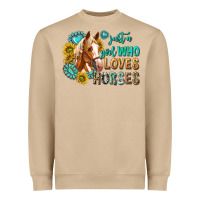 Mushroom western just a girl who loves horses Heavyweight Sweatshirt - texasbilliewilder