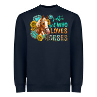 Navy western just a girl who loves horses Heavyweight Sweatshirt - texasbilliewilder