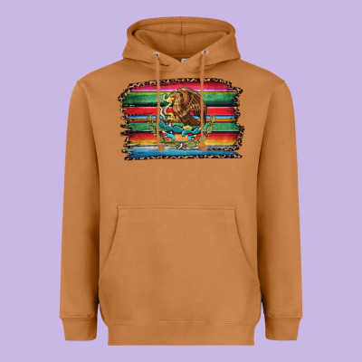 Serape Leopard Mexican Flag Heavyweight Hoodie Designed By Jasminsmagicworld