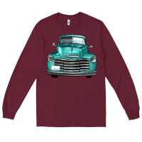 Burgundy western truck front view Long Sleeve Tee - FaDigitalArtStudio