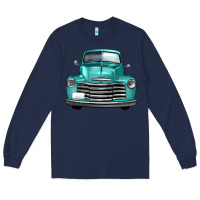Navy western truck front view Long Sleeve Tee - FaDigitalArtStudio