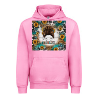 Fuchsia Pink mom life messy bun western Urban Hoodie - Jasminsmagicworld