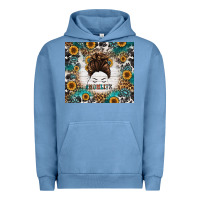 Pigment Pebble Blue mom life messy bun western Urban Hoodie - Jasminsmagicworld