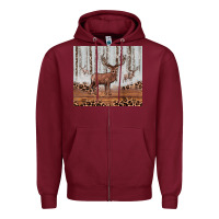 Burgundy reinder Zipper Hoodie - JahusDesignShop