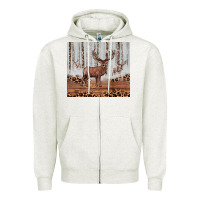Oatmeal Heather reinder Zipper Hoodie - JahusDesignShop