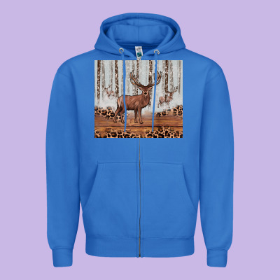 Reinder Zipper Hoodie Designed By Jahusdesignshop