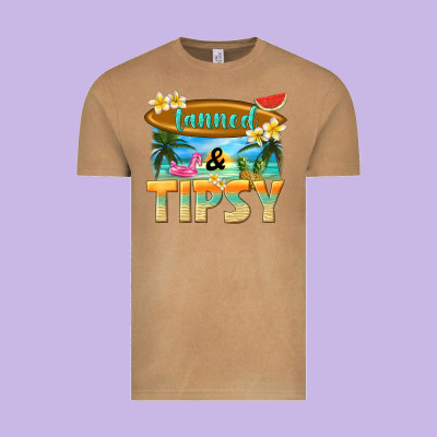 Tanned And Tipsy Vintage Tee Designed By Texasbilliewilder