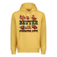 Antique Gold life is better with chocolate Premium Hoodie - AdoDesignShop