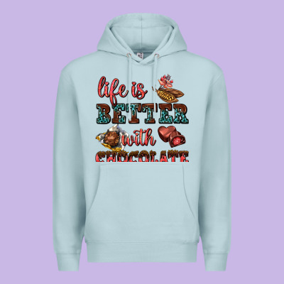 Life Is Better With Chocolate Premium Hoodie Designed By Adodesignshop