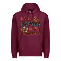 Burgundy life is better with chocolate Premium Hoodie - AdoDesignShop
