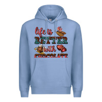 Colony Blue life is better with chocolate Premium Hoodie - AdoDesignShop
