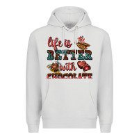 Dove Grey life is better with chocolate Premium Hoodie - AdoDesignShop