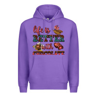 Purple life is better with chocolate Premium Hoodie - AdoDesignShop