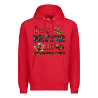 Red life is better with chocolate Premium Hoodie - AdoDesignShop