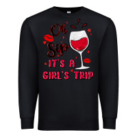 Black oh sip it's a girl's trip Premium Sweatshirt - MaliasSmallBusiness