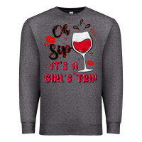 Charcoal Heather oh sip it's a girl's trip Premium Sweatshirt - MaliasSmallBusiness
