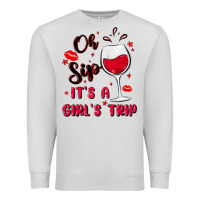 Dove Grey oh sip it's a girl's trip Premium Sweatshirt - MaliasSmallBusiness