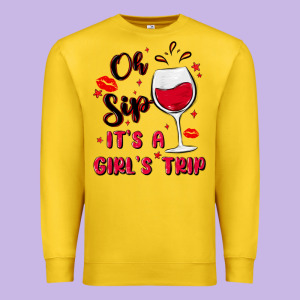 Oh Sip It's A Girl's Trip Premium Sweatshirt Designed By Maliassmallbusiness