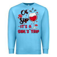 Ocean Blue oh sip it's a girl's trip Premium Sweatshirt - MaliasSmallBusiness