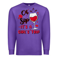 Purple oh sip it's a girl's trip Premium Sweatshirt - MaliasSmallBusiness