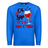 True Royal oh sip it's a girl's trip Premium Sweatshirt - MaliasSmallBusiness