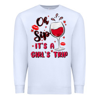 White oh sip it's a girl's trip Premium Sweatshirt - MaliasSmallBusiness