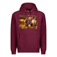 Burgundy have a melanin christmas coffee cups Premium Hoodie - MaliasSmallBusiness