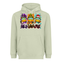 Matcha Happy Hallothanksmas school bus Heavyweight Hoodie - NancyCooperArtShop
