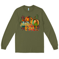 Army Green hallo fall Long Sleeve Tee - RacoonDesign