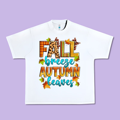 Fall Breeze Autumn Leaves Urban Heavy Tee Designed By Zillion Design Studio