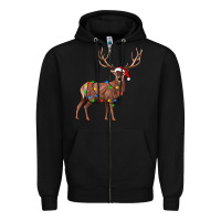 Black reindeer Zipper Hoodie - JahusDesignShop