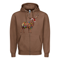 Chestnut reindeer Zipper Hoodie - JahusDesignShop