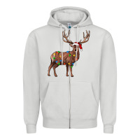 Dove Grey reindeer Zipper Hoodie - JahusDesignShop