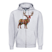 Heather Grey reindeer Zipper Hoodie - JahusDesignShop