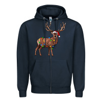 Navy reindeer Zipper Hoodie - JahusDesignShop