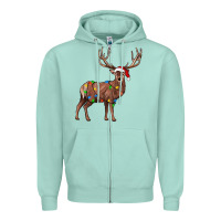 Seafoam reindeer Zipper Hoodie - JahusDesignShop