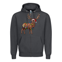 Smoke reindeer Zipper Hoodie - JahusDesignShop
