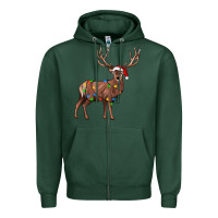 Sports Green reindeer Zipper Hoodie - JahusDesignShop